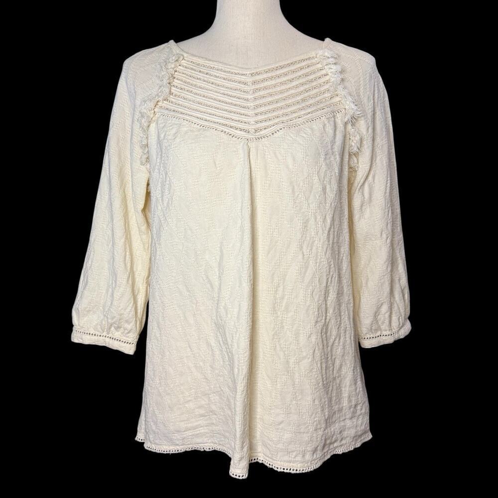 Maison Scotch & Soda Women’s Ivory Boho Blouse Top Size 2 La Femme Selon Marie